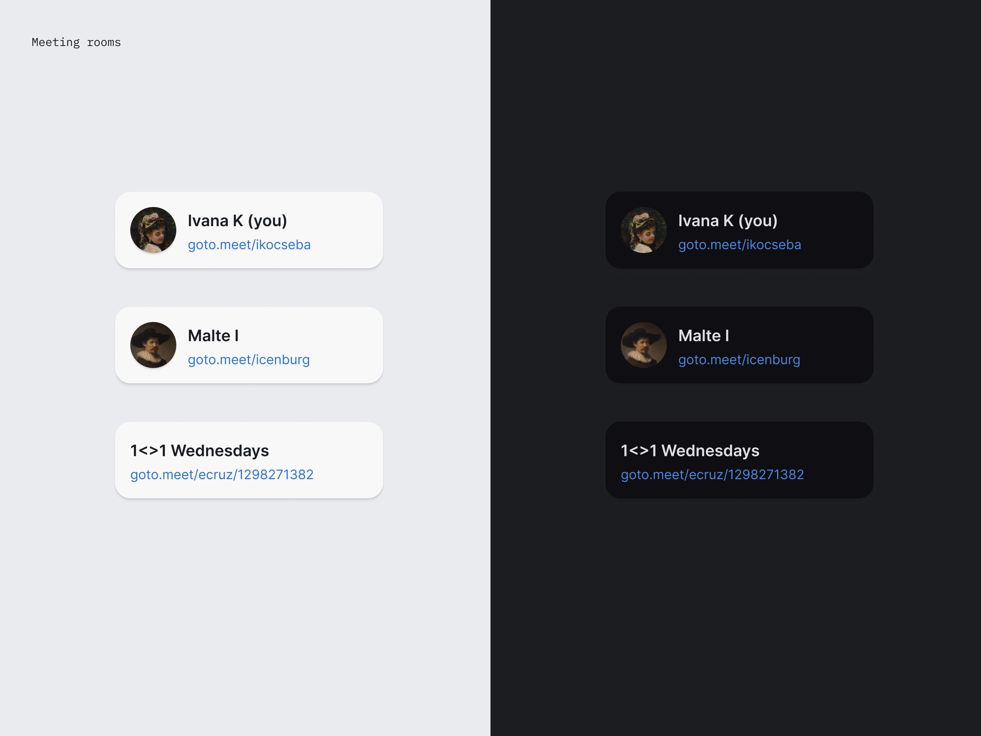 Meeting rooms interface